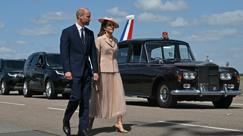 The Prince and Princess of Wales on their way to greet France's President Emmanuel and Brigitte Macron during a state visit in July.