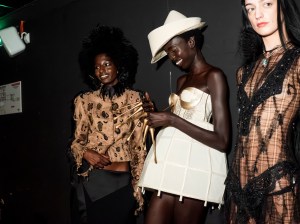 Backstage at RVDK Ronald van der Kemp Fall 2025 Couture at Paris Couture Week