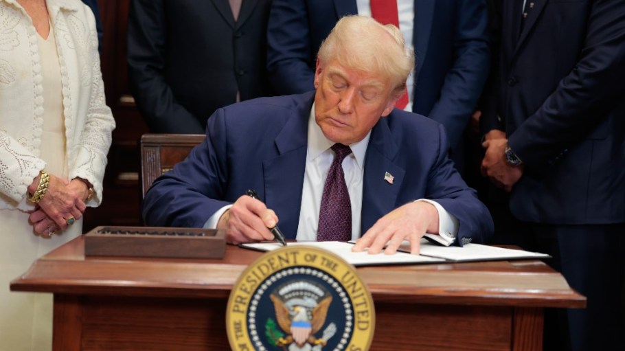 President Donald Trump at the White House on July 31.