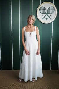 LONDON, ENGLAND - JULY 13: Robin Wright, wearing Ralph Lauren, attends the Ralph Lauren Suite during The Championships, Wimbledon at All England Lawn Tennis and Croquet Club on July 13, 2025 in London, England. (Photo by Darren Gerrish/WireImage Getty Images for Ralph Lauren)