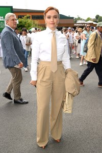 LONDON, ENGLAND - JULY 09: Olivia Cooke, wearing Ralph Lauren, attends day ten of the Wimbledon Tennis Championships at the All England Tennis and Croquet Club at on July 09, 2025 in London, England. (Photo by Karwai Tang/Getty Images for Ralph Lauren)