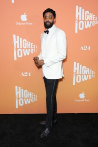Samm Davis at A24's "Highest 2 Lowest" New York Premiere held at the Brooklyn Academy of Music Harvey Theater on August 11, 2025 in Brooklyn, New York.