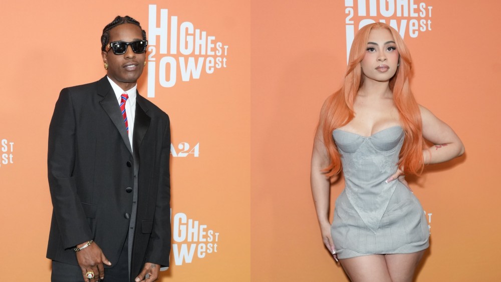 A$AP Rocky, Ice Spice at A24's Highest 2 Lowest New York Premiere held at the Brooklyn Academy of Music Harvey Theater on August 11, 2025 in Brooklyn, New York.
