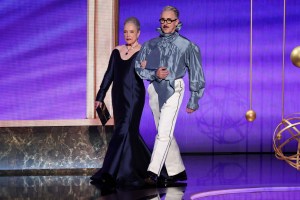 Kathy Bates and Alan Cumming at the 77th Primetime Emmy Awards.