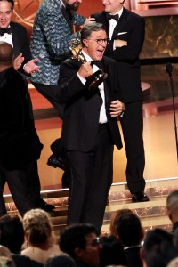 Stephen Colbert accepts the Emmy award for Outstanding Talk Series for "The Late Show with Stephen Colbert" at the 77th Primetime Emmy Awards.