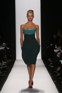 A model on the runway at the Narciso Rodriguez Fall 2005 show in New York.