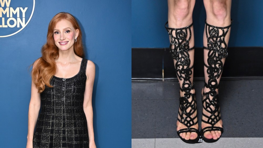 Jessica Chastain poses backstage on "The Tonight Show Starring Jimmy Fallon" on Tuesday, Sept. 2, 2025.