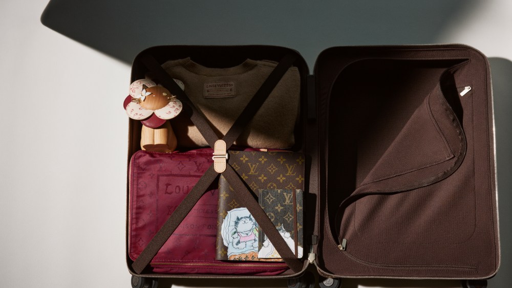 Louis Vuitton x Grace Coddington, photos of a suitcase included in the Louis Vuitton Travels With Grace Coddington collection.