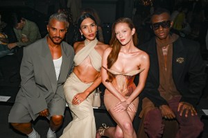 Jay Manuel, Zarina Yeva, Larsen Thompson, and Alioune Badara Fall at LaQuan Smith Spring 2026 Ready-to-Wear Show Photos.