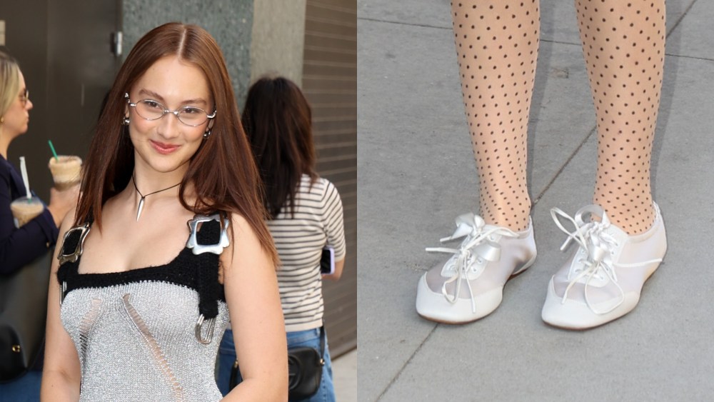 Lola Tung wearing Vivaia shoes in New York City on Sept. 2, 2025.