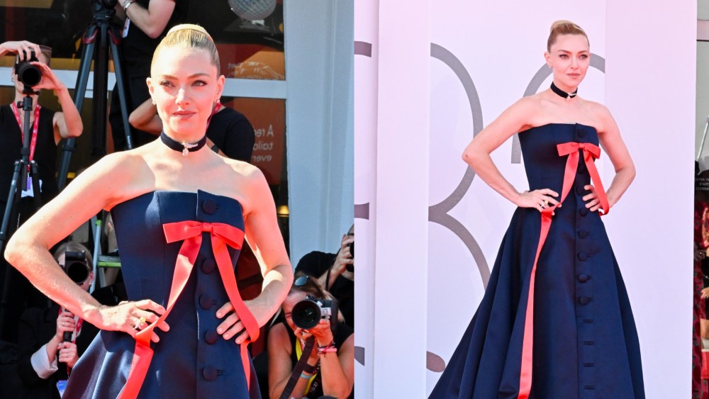 Amanda Seyfried wears Prada at the "The Testament Of Ann Lee" premiere during the Venice International Film Festival on Sept. 1, 2025 in Venice, Italy.