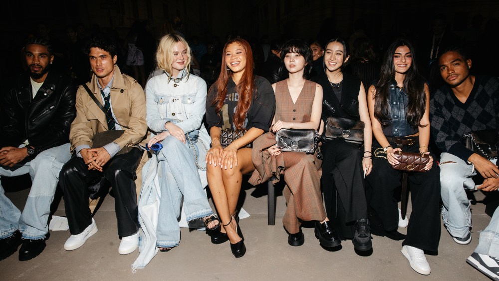 Jayson Tatum, Charles Melton, Elle Fanning, Storm Reid, Jeon Soyeon, Koki, Toni Breidinger and Trevor Noah at the Coach Spring 2026 Ready-to-Wear show