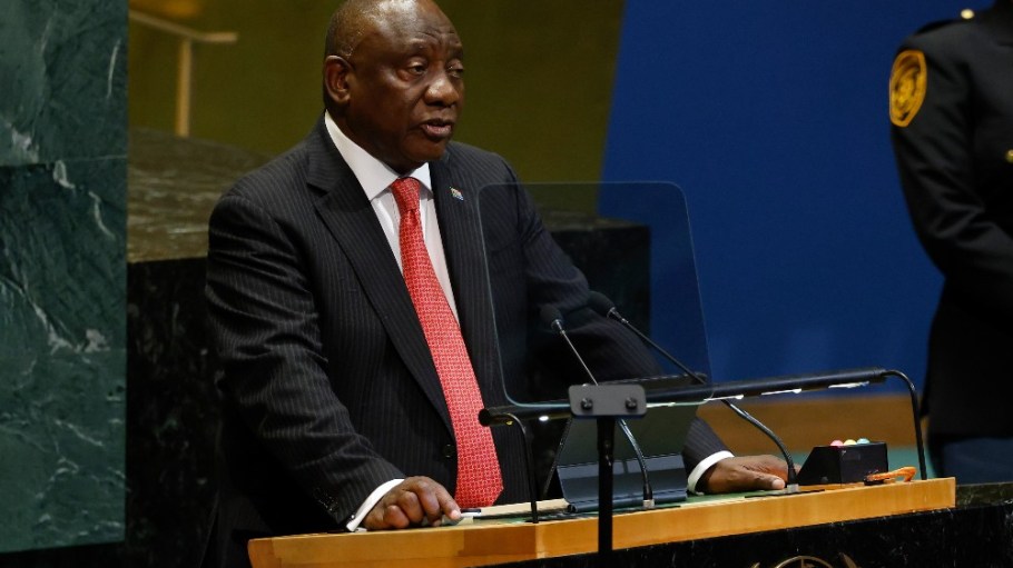 President of South Africa Cyril Matamela Ramaphosa speaks during the 80th session of the United Nations General Assembly (UNGA).