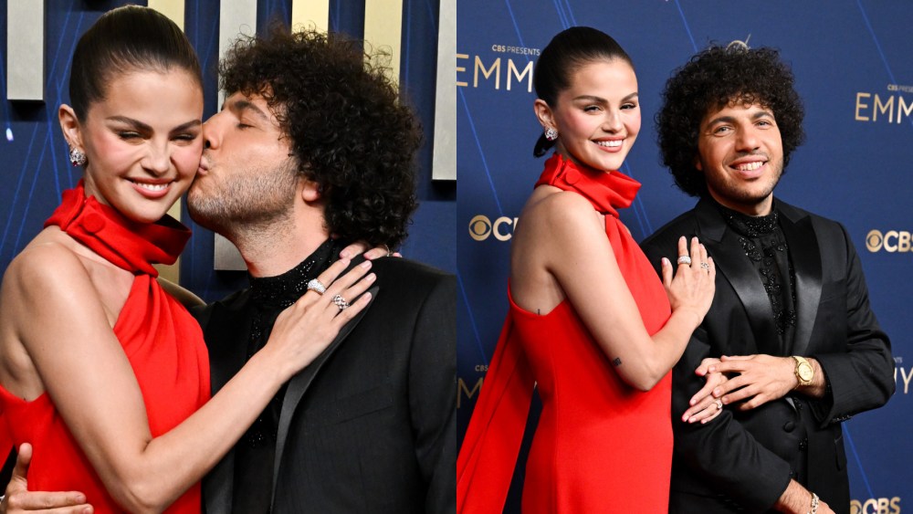 Selena Gomez, Benny Blanco at the 77th Primetime Emmy Awards held at the Peacock Theater on September 14, 2025 in Los Angeles, California.