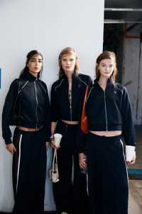 Backstage at the Tory Burch spring 2026 ready-to-wear show at New York Fashion Week.