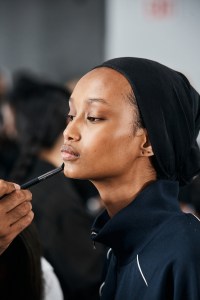Backstage at the Tory Burch spring 2026 ready-to-wear show at New York Fashion Week.