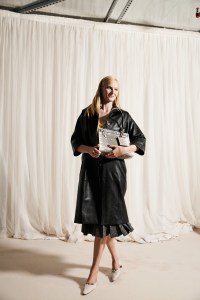 Backstage at the Tory Burch spring 2026 ready-to-wear show at New York Fashion Week.