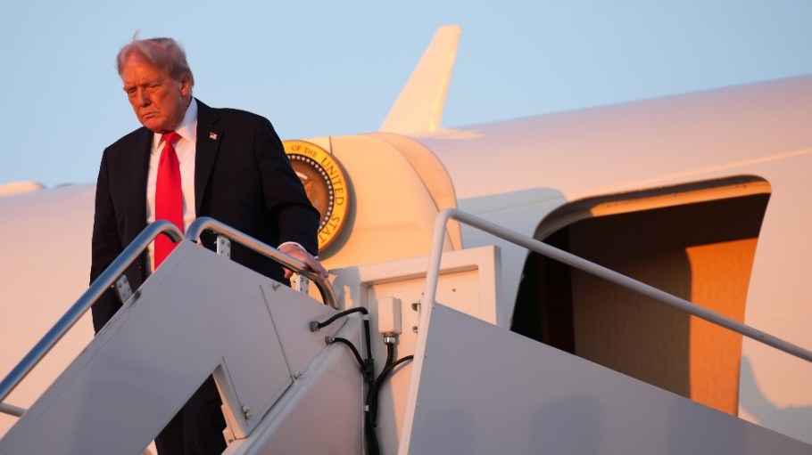 President Donald Trump walks off Air Force One on Sept. 7 at Joint Base Andrews, Maryland.