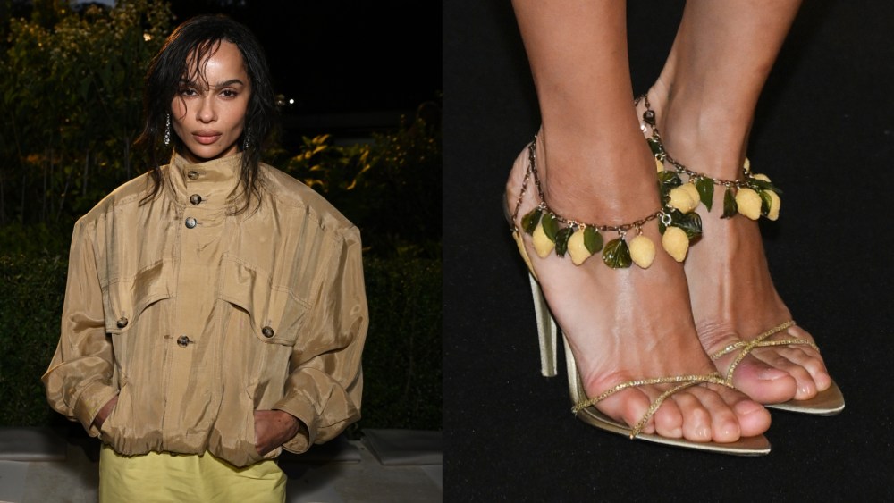 Zoe Kravitz at the Saint Laurent fashion show as part of spring 2026 Paris Fashion Week held at Fontaine du Trocadéro on Monday in Paris, France.