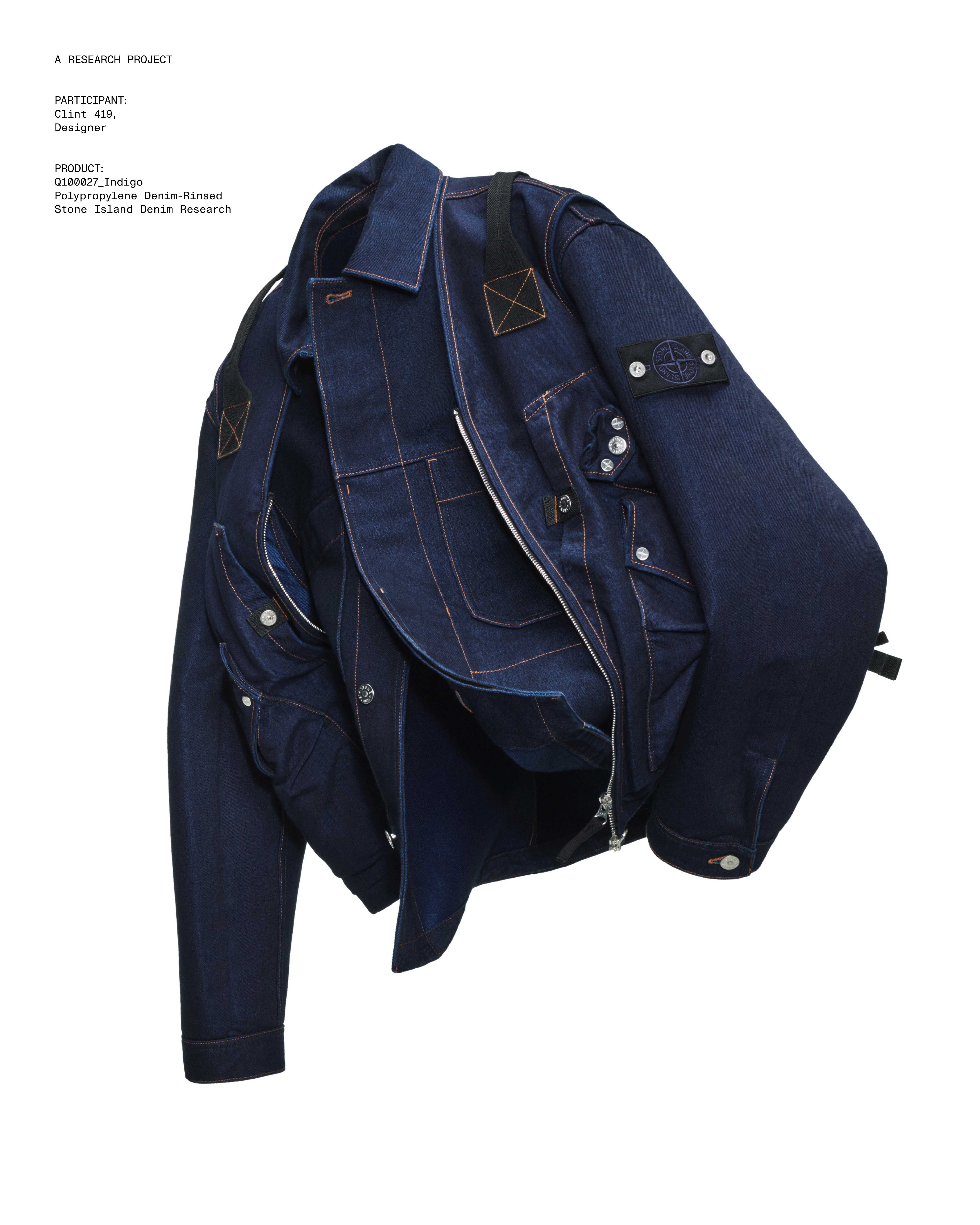 A jacket from the Stone Island Denim Research collection for fall 2025.