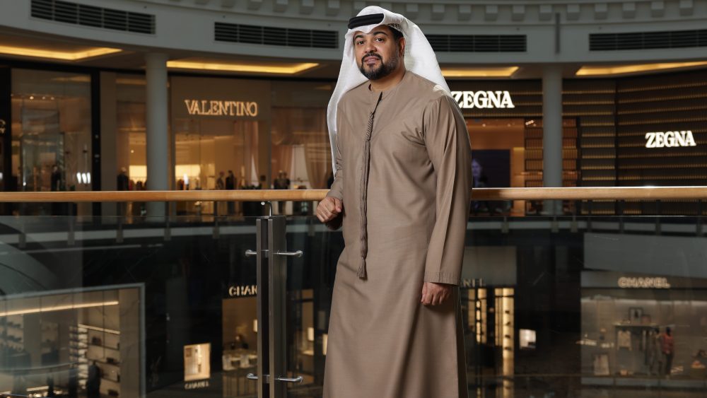 Khalifa Bin Braik poses at Mall of the Emirates