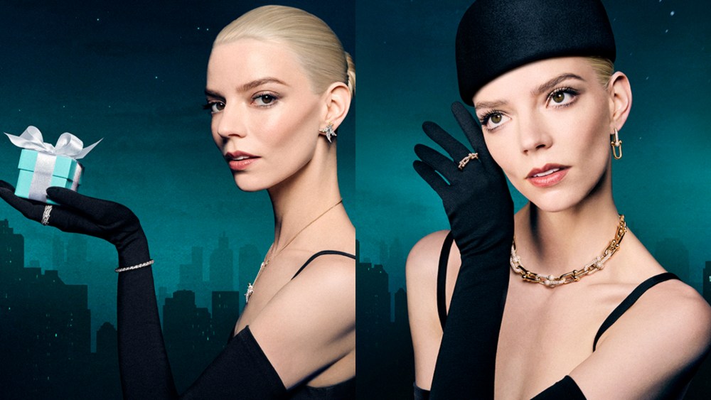 Anya Taylor-Joy in Tiffany & Co.'s Love is a Gift holiday campaign.