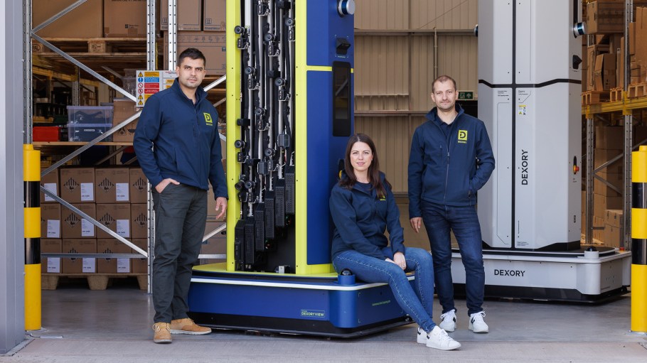 Dexory's founders, Andrei Danescu, Oana Jinga and Adrian Neigota.