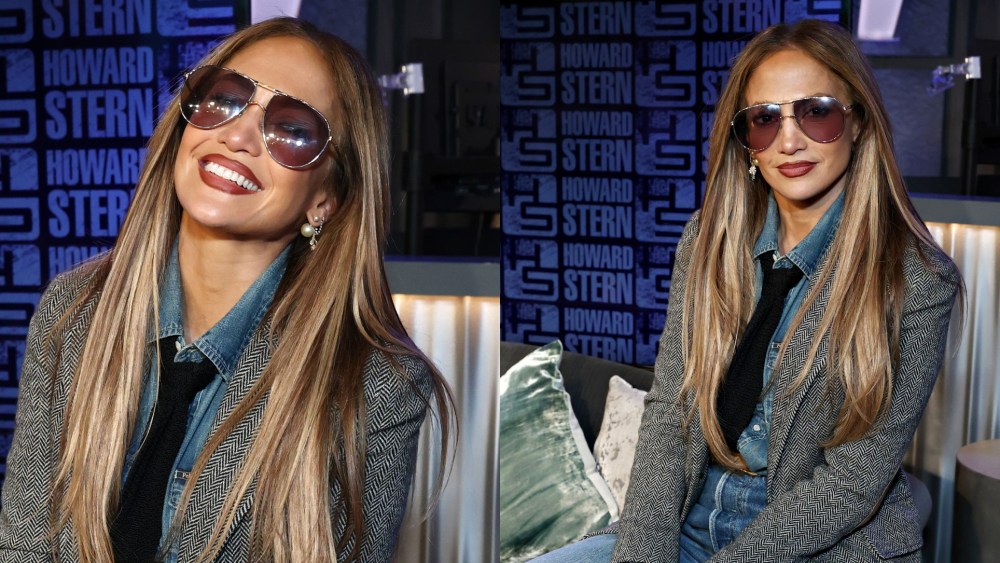 Jennifer Lopez promoting 'Kiss of the Spider Woman' on 'The Howard Stern Show' at SiriusXM Studios on Oct. 15, 2025 in New York City.