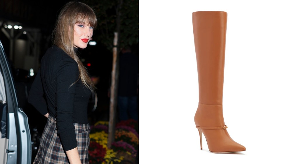 Taylor Swift is seen in Jennifer Chamandi boots on Tuesday in New York City.