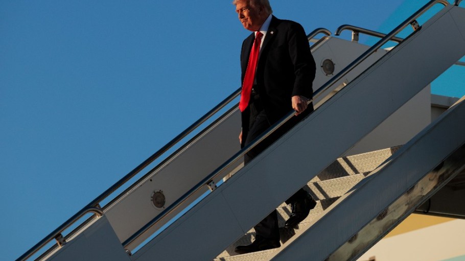 President Donald Trump arrives in Egypt on Oct. 13.