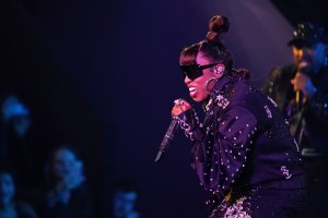 Missy Elliott on the runway at the Victoria's Secret Fashion Show.