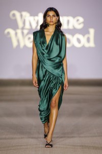 A look from Vivienne Westwood x Art of Heritage Spring 2026 at Riyadh Fashion Week.