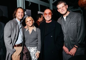 Lance Le Pere, Tory Burch, Michael Kors and Wes Gordon at WWD115 Newsmaker Cocktail at Nine Orchard on October 27, 2025 in New York, New York.