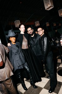 June Ambrose, Coco Rocha and Christian Siriano at WWD115 Newsmaker Cocktail at Nine Orchard on October 27, 2025 in New York, New York.