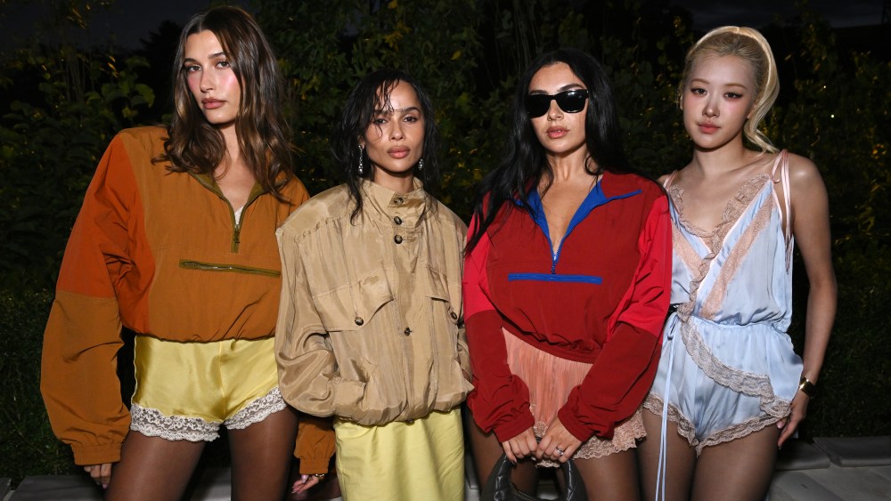 Hailey Bieber, Zoe Kravitz, Charli XCX, Rosé at the Saint Laurent spring 2026 fashion show in Paris
