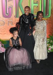 Cesily Collette Taylor, Cynthia Erivo and Karis Musongole at the "Wicked: For Good" New York Premiere held at Lincoln Center for the Performing Arts on November 17, 2025 in New York, New York.