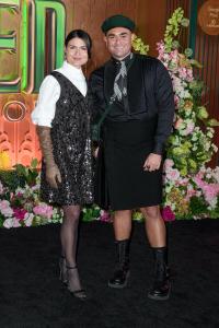 Phillipa Soo and Andrew Chappelle at the "Wicked: For Good" New York Premiere held at Lincoln Center for the Performing Arts on November 17, 2025 in New York, New York.