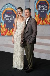 Kathryn Boyd Brolin and Josh Brolin at Netflix's "Wake Up Dead Man: A Knives Out Mystery" premiere held at the Academy Museum of Motion Pictures on November 17, 2025 in Los Angeles, California.