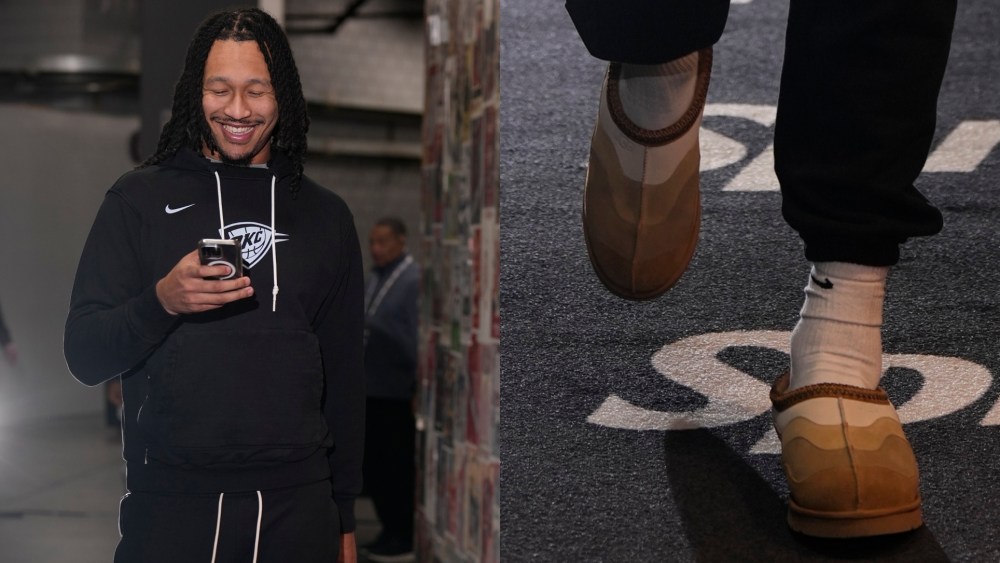 Jaylin Williams #6 of the Oklahoma City Thunder arrives to the arena before the game against the Portland Trail Blazers at Moda Center on Jan. 26, 2025 in Portland, Oregon.