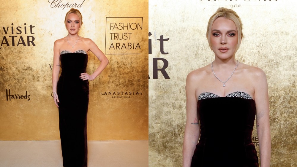 On Saturday night, Lindsay Lohan attended the Fashion Trust Arabia Awards 2025 in a crystal-adorned black dress.