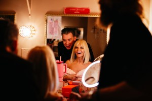 Getting ready with Kristin Chenoweth for the opening of The Queen of Versailles.