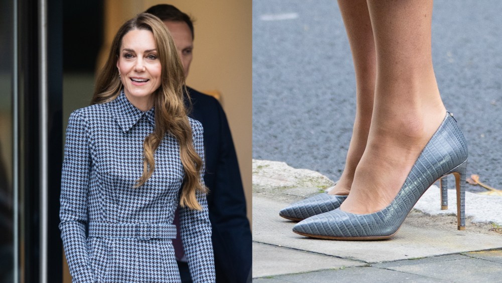 princess kate, pointed toe pumps, hugo boss, gray pumps, anna freud