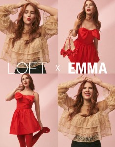 Emma Roberts in Loft’s holiday 2025 collection.