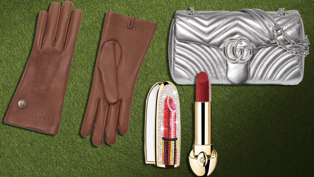 brown leather gloves