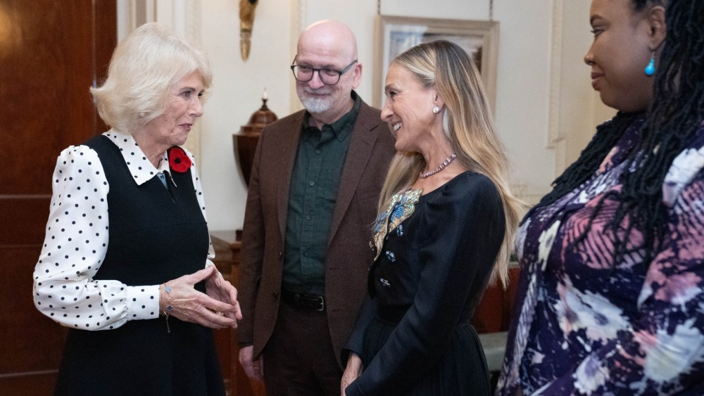 Queen Camilla with Sarah Jessica Parker for the Booker Prize reception in London.