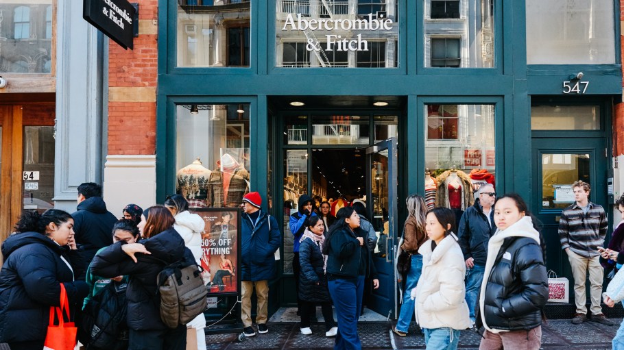 Black Friday shopping outside Abercrombie & Fitch in New York on Black Friday.