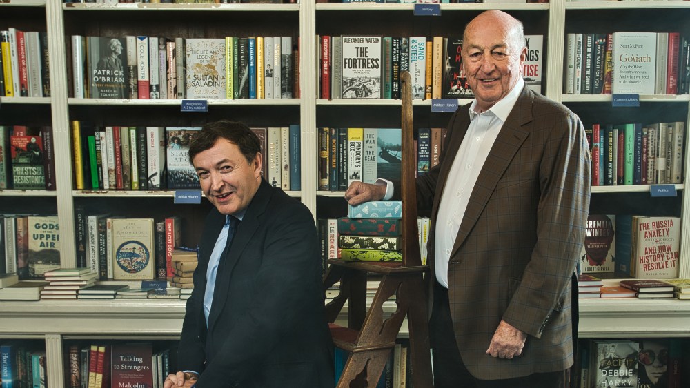 Nicky Dunne and his father-in-law the Duke of Devonshire, co-owners of the beloved London bookstore Heywood Hill.