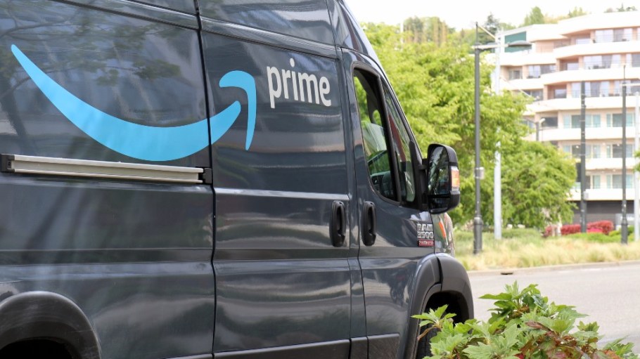 An Amazon Prime delivery van.