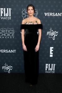 Sofia Pernas at the 31st Annual Critics Choice Awards held at Barker Hangar on January 04, 2026 in Santa Monica, California.