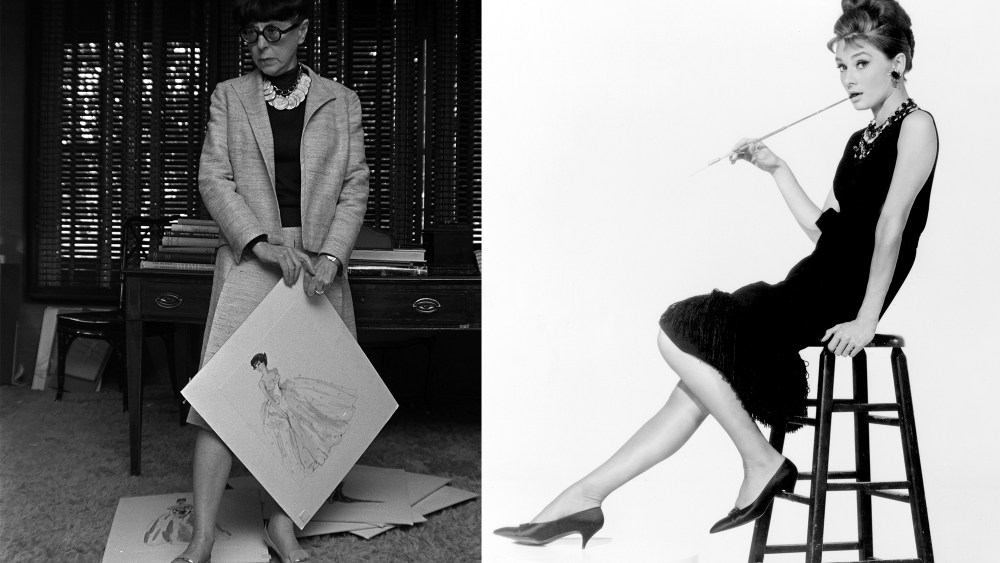 Edith Head, 1975 and Audrey Hepburn, "Breakfast at Tiffany's", 1961.